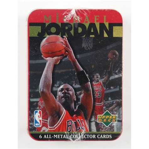 1996 upper deck michael jordan boxed metal collector cards|michael jordan metal cards worth.